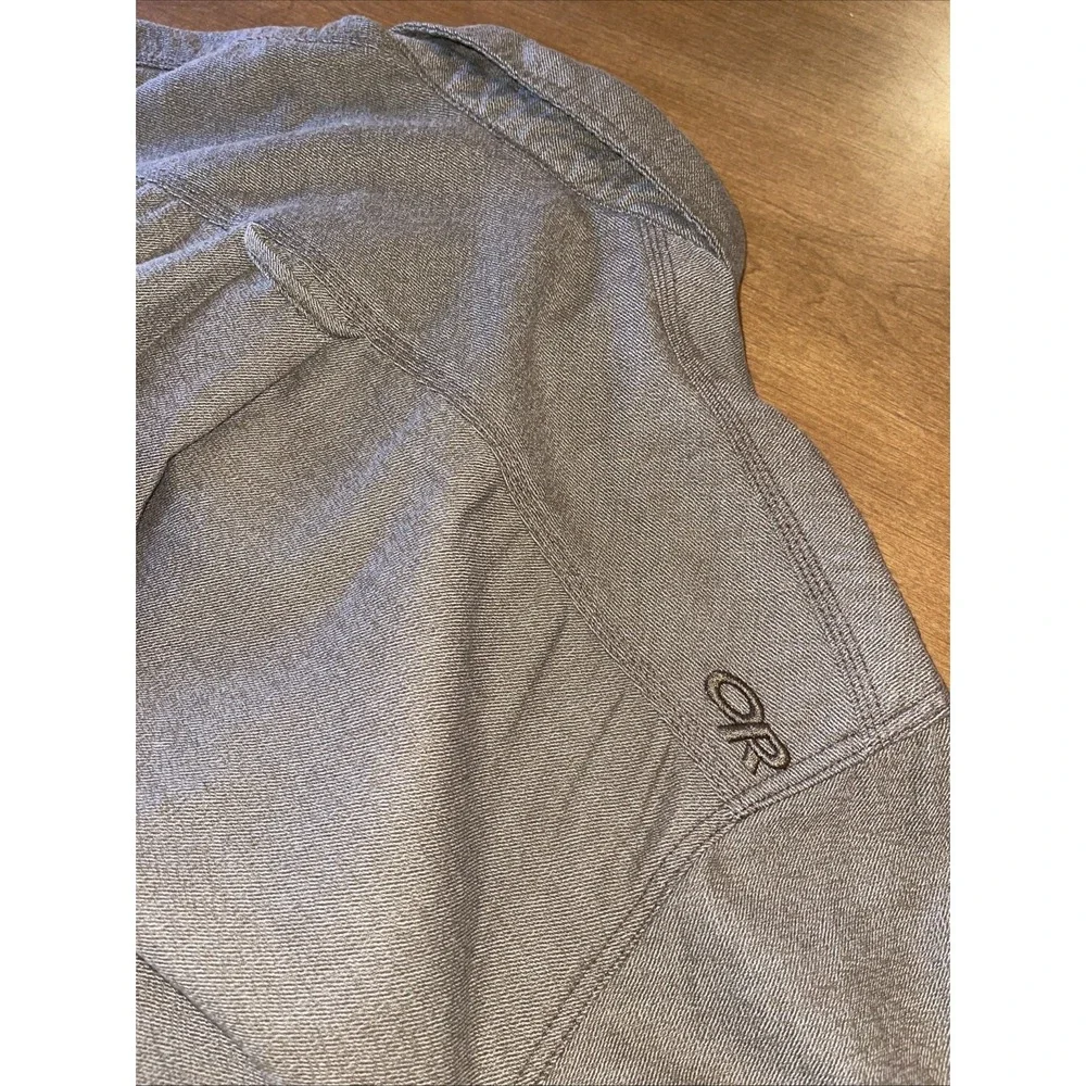 Outdoor Research Shirt Men L Brown Elbow Patches‎ Pockets Long Sleeve Button Up